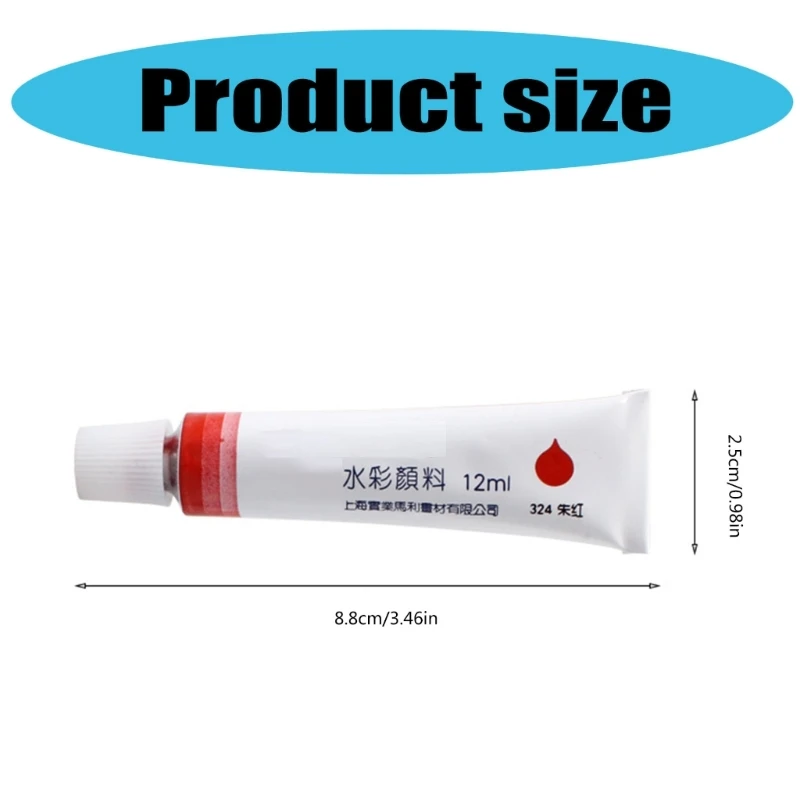 Professional สีน้ำชุดสำหรับศิลปินเริ่มต้นผู้ใหญ่เด็กนักเรียน 12 หลอด Rich Pigment สีน้ำหลอดชุด