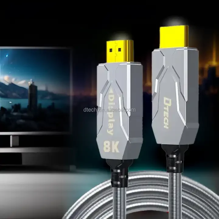 كابل ألياف بصرية مدرع HDMI ، مسرح منزلي HDTV ، 60m 70m 80m 90m 48 Gbps ، 8K 4K ، OEM ODM