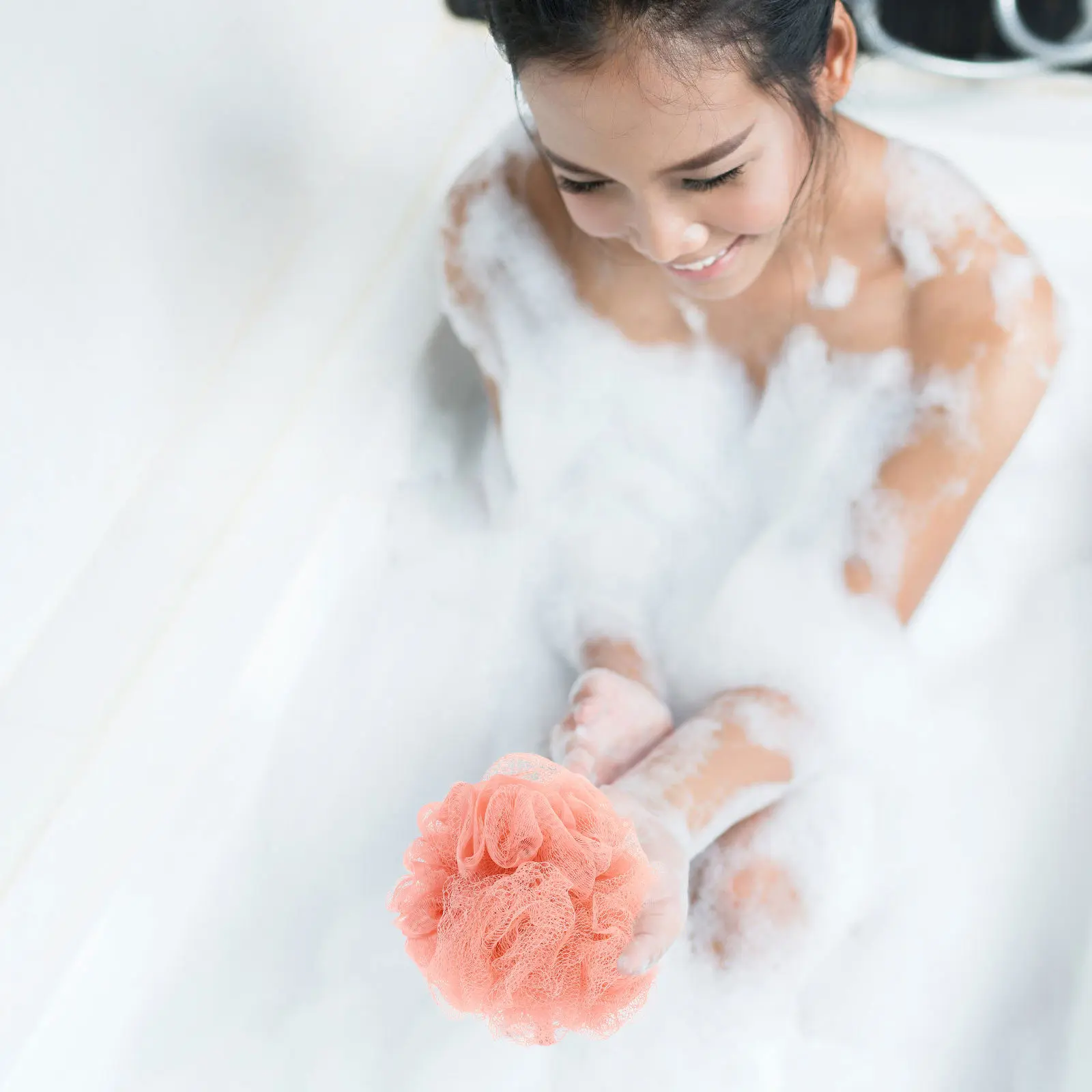 

4Pcs Premium Pe Bathing Balls Exfoliating Shower Sponges for Body Scrub Gentle Skin Care Lanyard Hanging Compact Daily Use Bath