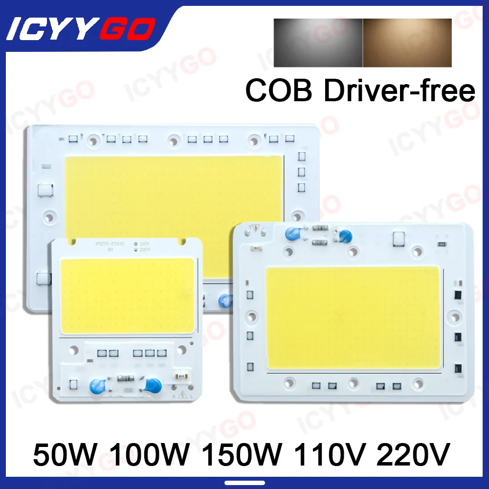 

1pcs 50W 100W 150W AC Projection Light Engine Integrated COB Light Source 3000K 6000K110V ​​220V Driver-Free Light Source Board