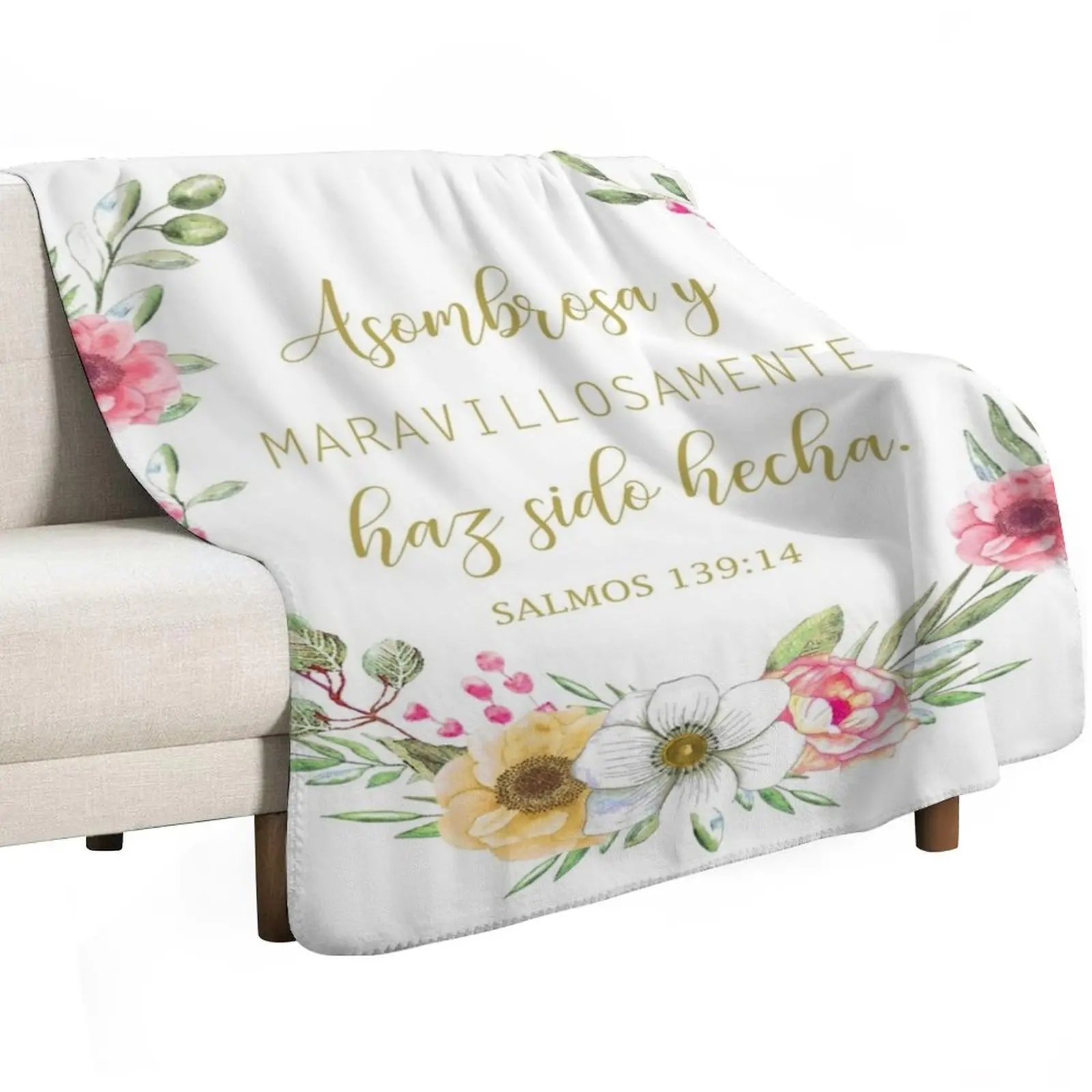 Asombrosa y maravillosamente haz sido hecha, spanish bible verse Throw Blanket manga Sofas Single Thins Blankets