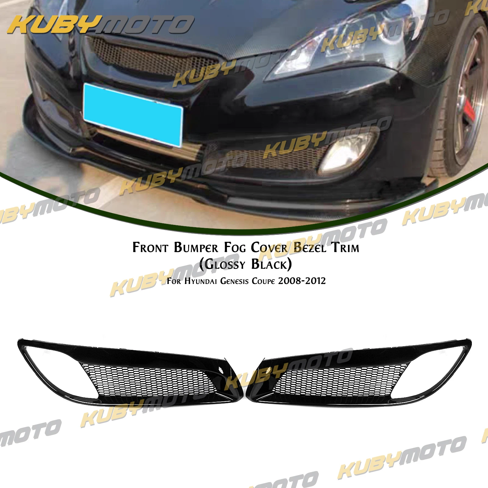 2 Stück Nebelscheinwerfer-Abdeckungen für die vordere Stoßstange, Seitenlampen-Lüftungsrahmen für Hyundai Genesis Coupe 2008-2012