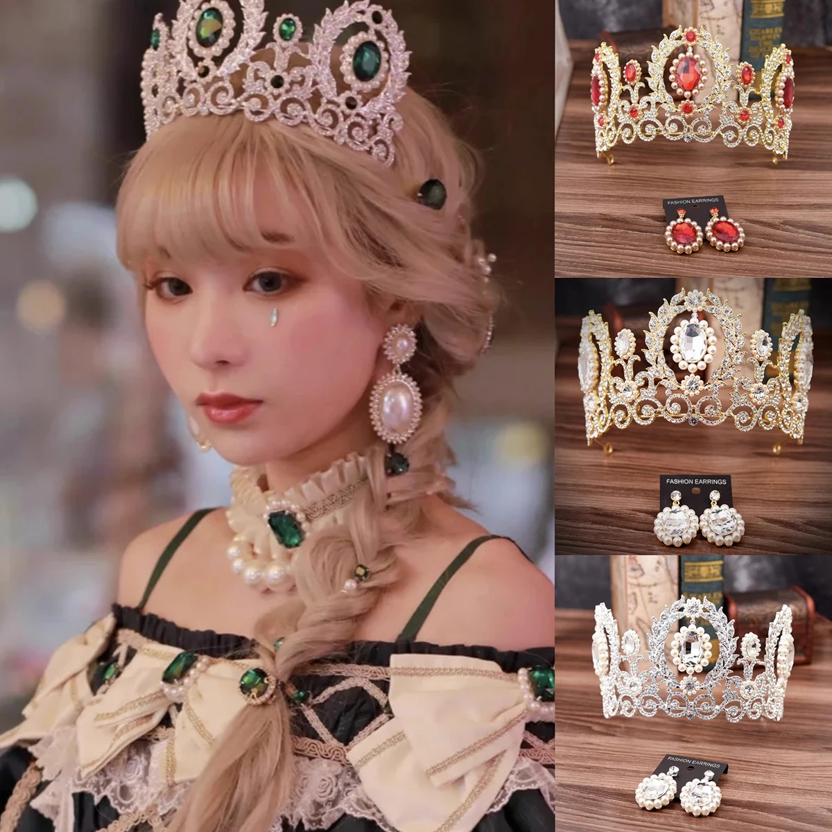 

Ретро Роскошная Невеста Большая Корона Аристократический Аксессуар Для Волос Для Свадебной Фотографии Конкурс Красоты Королева Подиум Лавр Диадемы