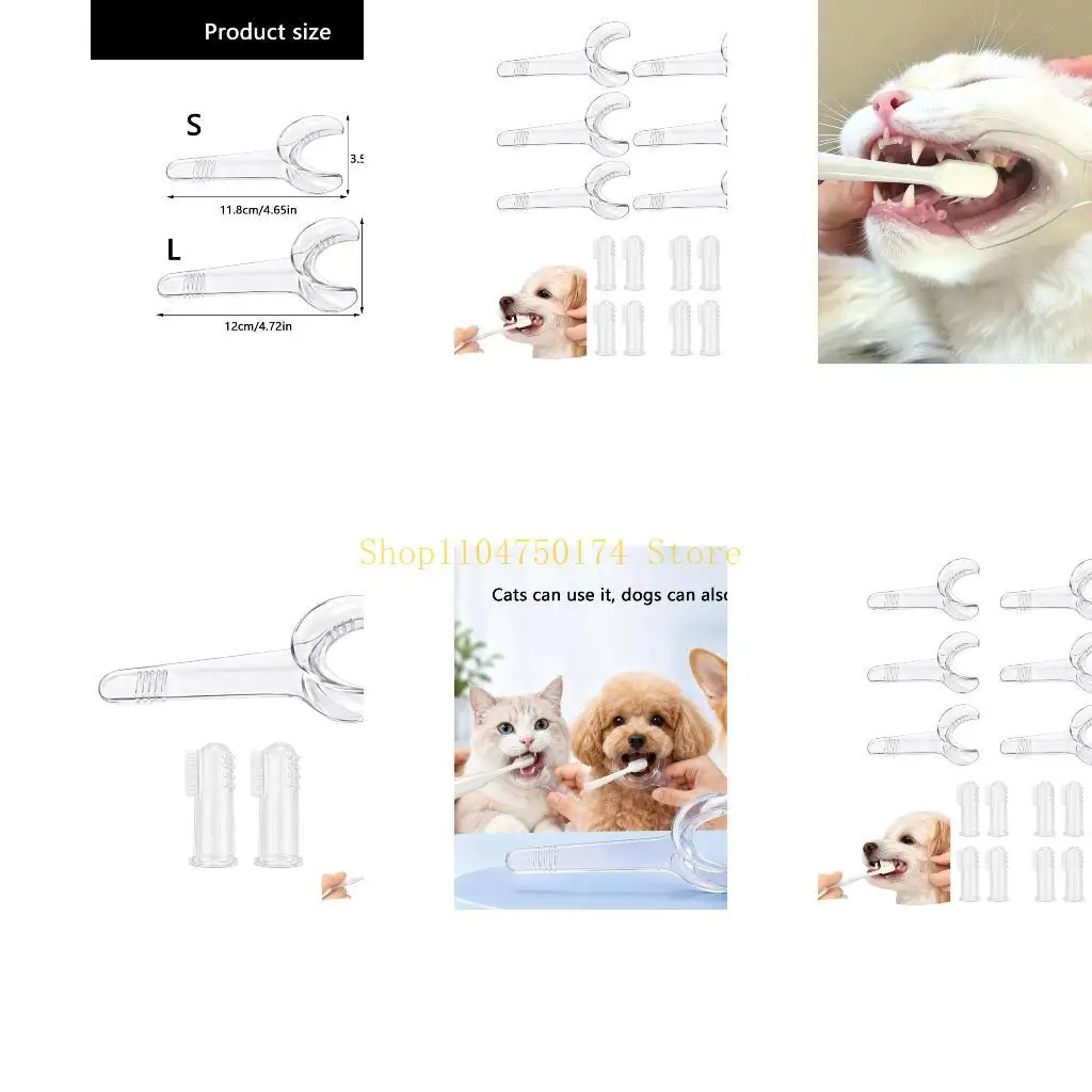 Dog Cats Care Aid Pet Tooth Brushing Helper Plastic Handle For Sensitive Pet Top Sale
