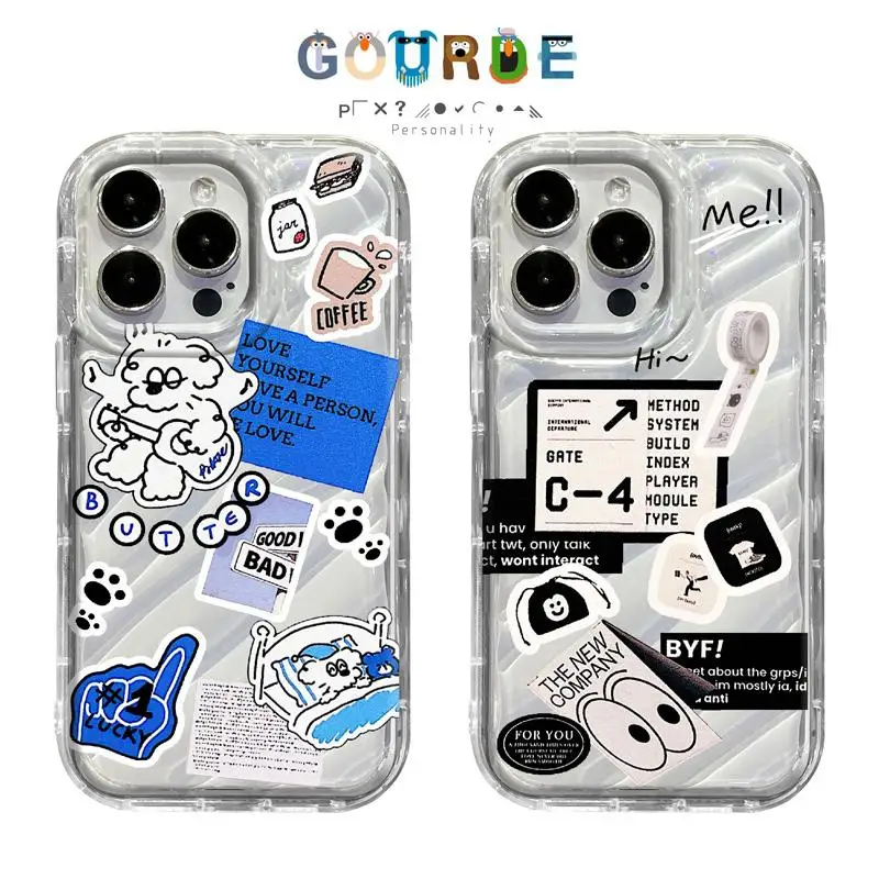 

Gourde Cute puppy retro Cartoon patterns Phone Case for Iphone 16 15 14 12 13 11 Pro Max IP 7 8 Plus Iphon X XS XR Xs Max