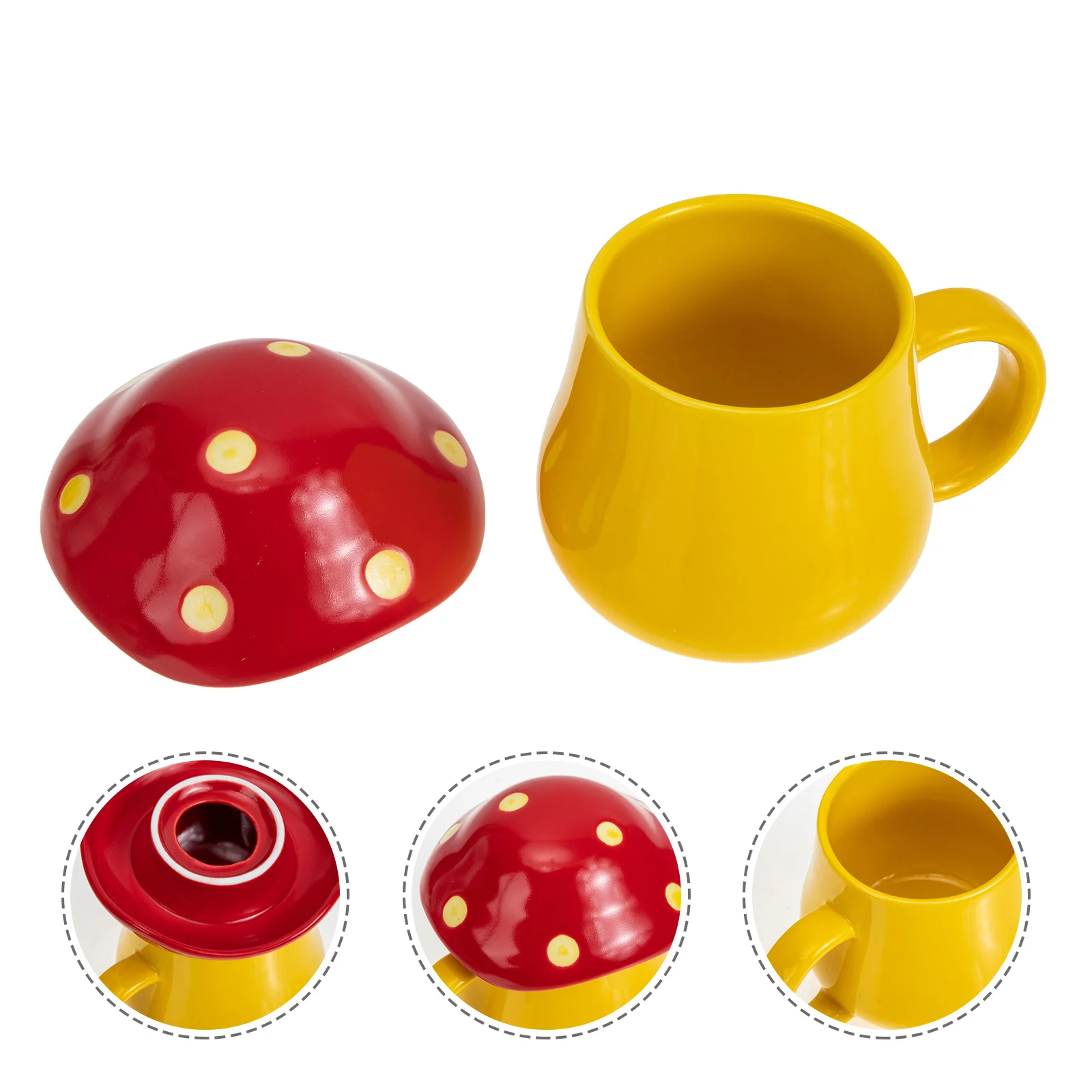

Mushrooms Cute Mugs Porcelain Novelty Cups Stylish China Orange Kawaii Espresso