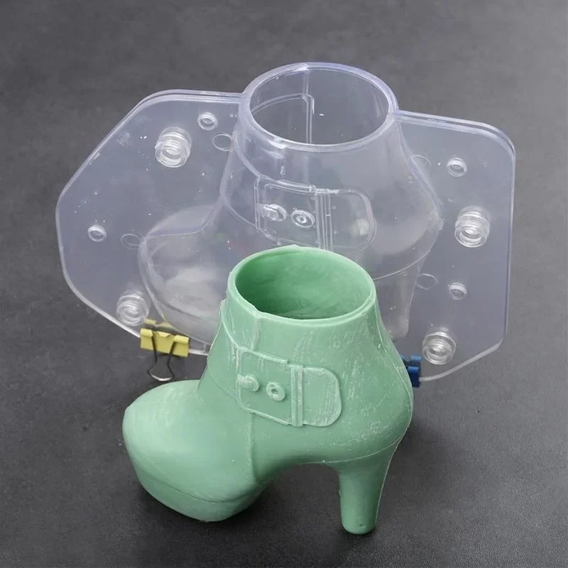 Creative 3D Women's Boots Shape Plastic Chocolate Mold DIY Ladies Shoe Candy Mould Home Cake Decorating Baking Craft Supplies