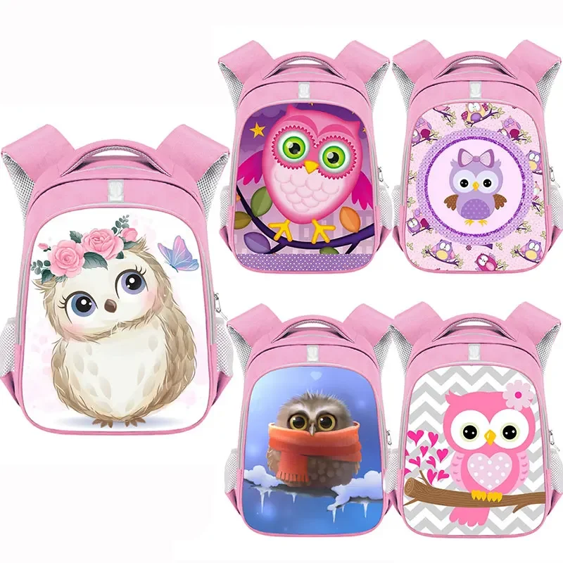 Cute Bird Owl Pattern Girls Backpack Children School Bags Cartoon Canvas School Backpacks Kids Kindergarten Bag Bookbag