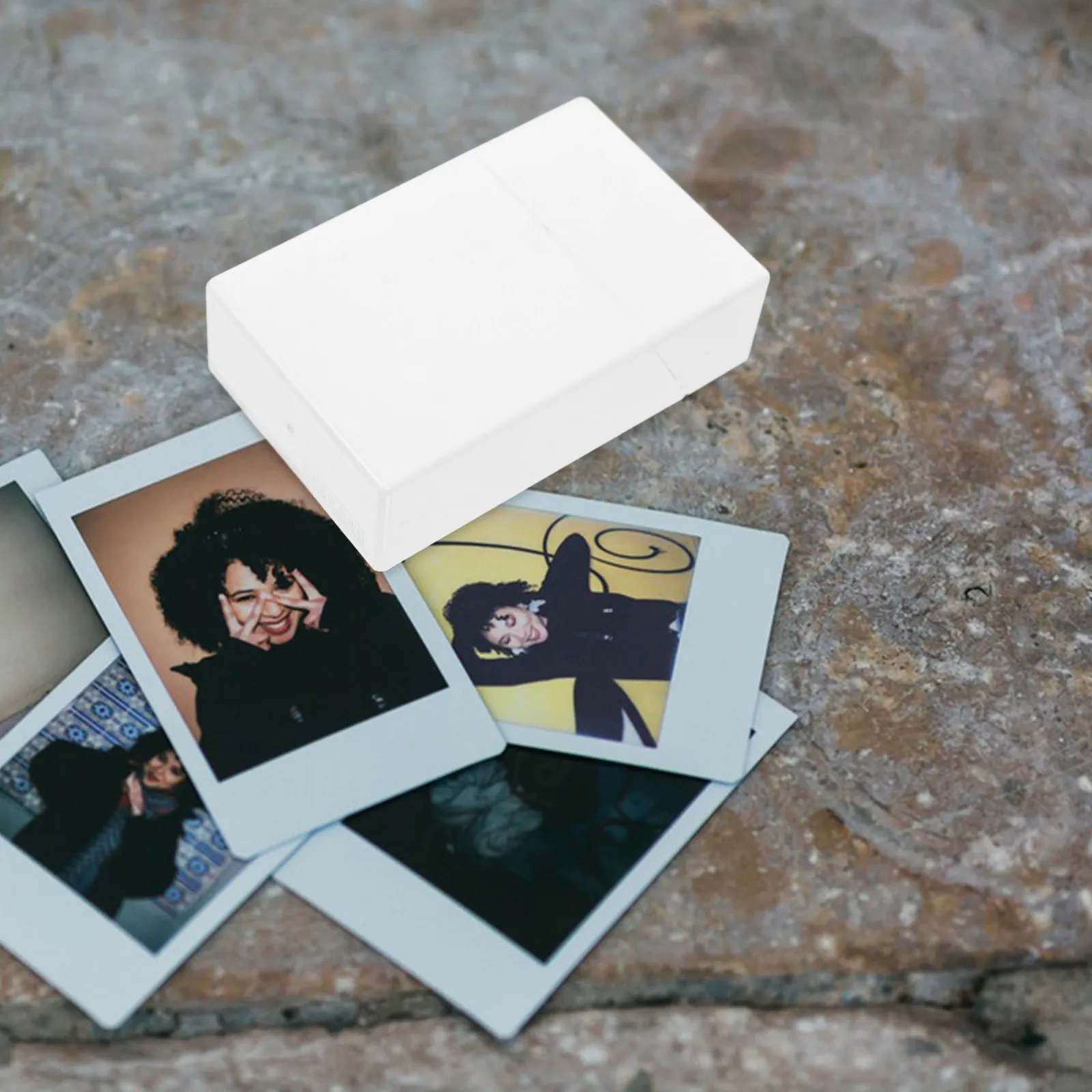 Portable Photo Storage Box Compact Lightweight Flip-Top Design for Instant Photo Sheets Protection Organization Sleek Minimalist