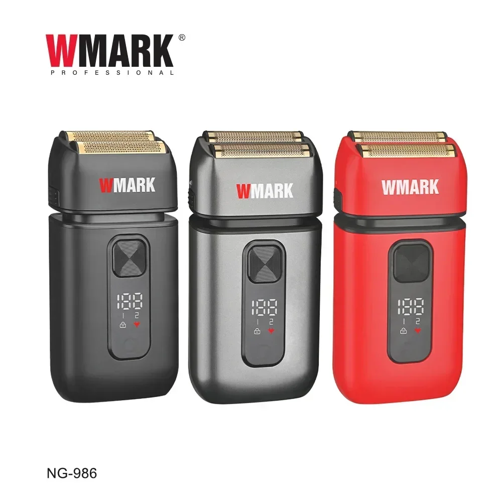 2024 New WMARK NG-986  Professional Electric Shaver Stainless Steel Titanium Plated Two Blade Mesh Razor, Electric Men's Shaver