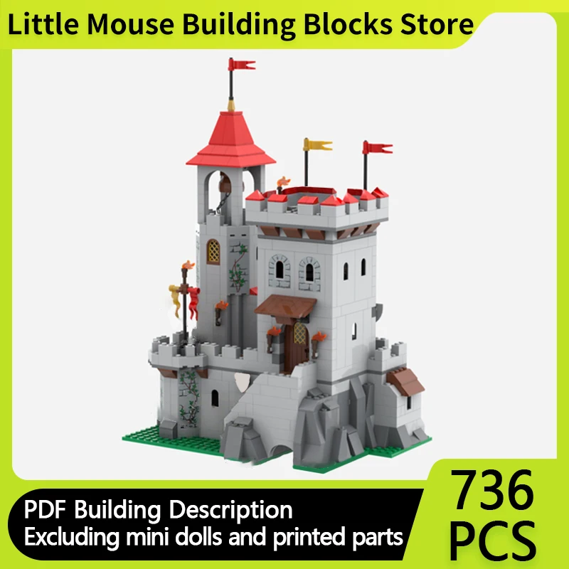 

Medieval Castle Model MOC Building Bricks Riverside Castle Outpost Modular Technology Gifts Holiday Assemble Children Toys Suit