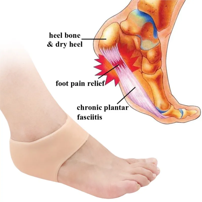 Bantalan kaki silikon Anti aus dan Anti kering retak bantalan tumit untuk mengurangi nyeri tumit dan perlindungan tumit penutup aksesoris Scarpe