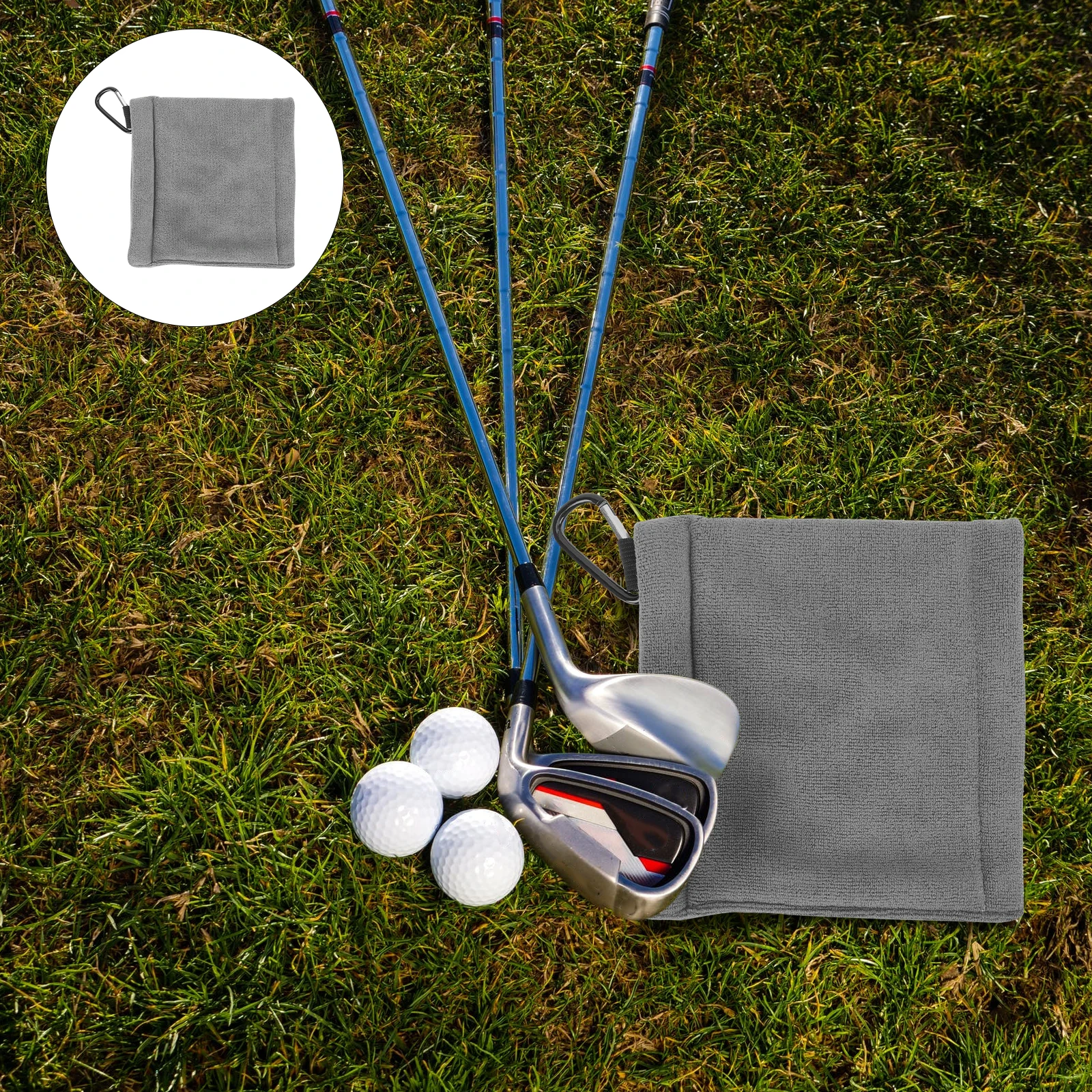 

Golf Ball Cleaner Microfiber Towel Portable Golf Rod Towel Dust Remover Carry Buckle Golfing Accessories Golfs Ball Cleaner