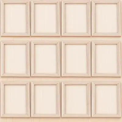 

12pcs Mini Wooden Photo Frame Natural Wood Color Models for Mini House Decor Micro L scape Layout Accessories