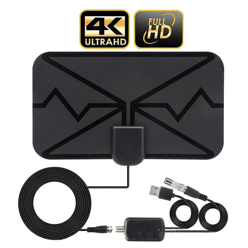 Antena de TV Digital HD amplificada compatible con 4K UHD 1080p y todos los televisores antiguos, amplificador de interruptor inteligente para