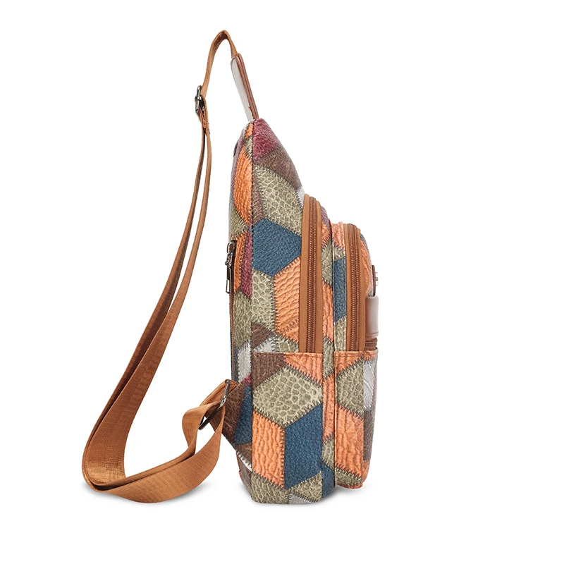 Geantă Piept Unisex Patchwork Casual Călătorie - usage example