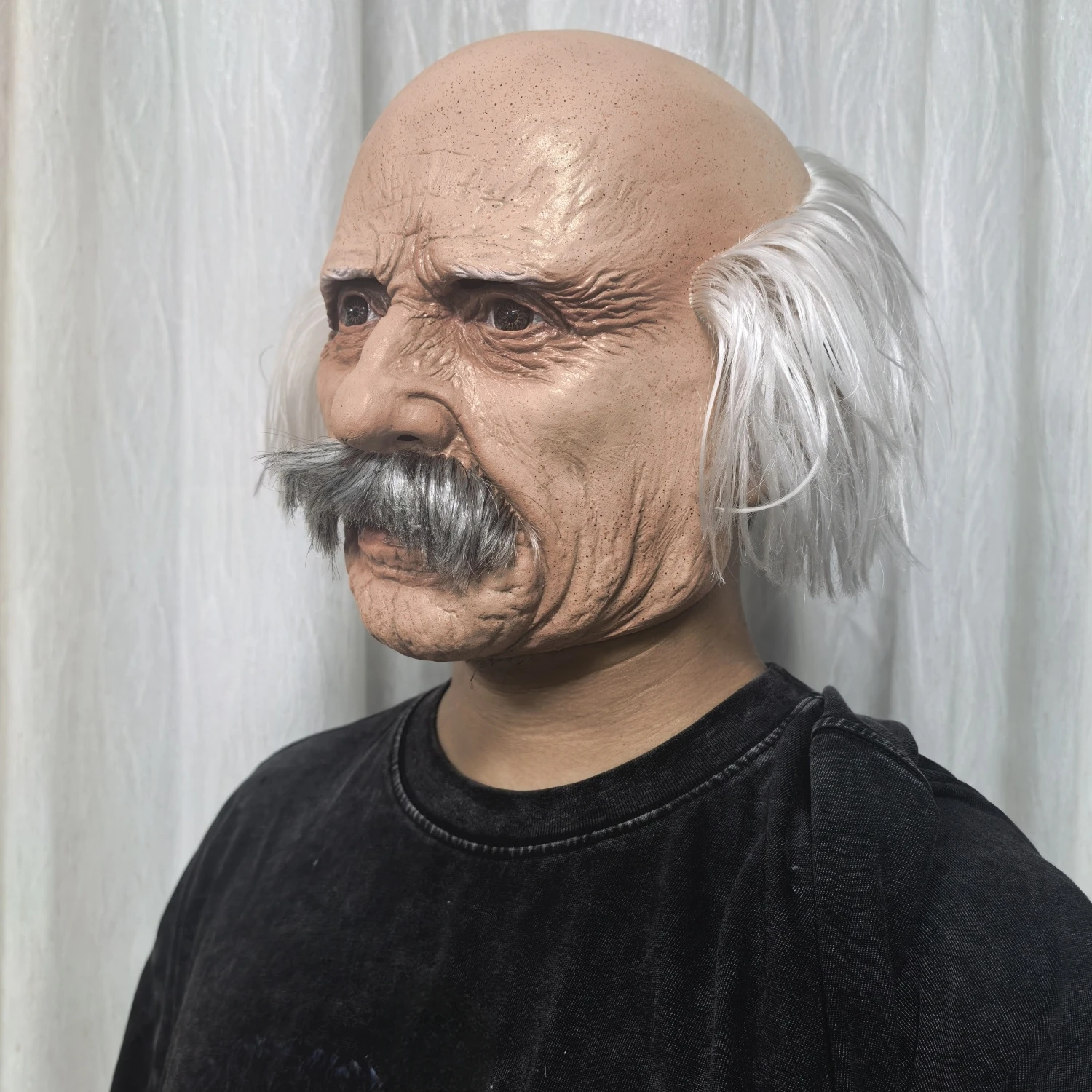 หน้ากากผู้ใหญ่แบบเต็มหัว หัวล้าน ชายชรา มีผมขาว สำหรับงานปาร์ตี้คอสเพลย์คนดัง ชุดคุณปู่ พร้อมวิกผมและเครา