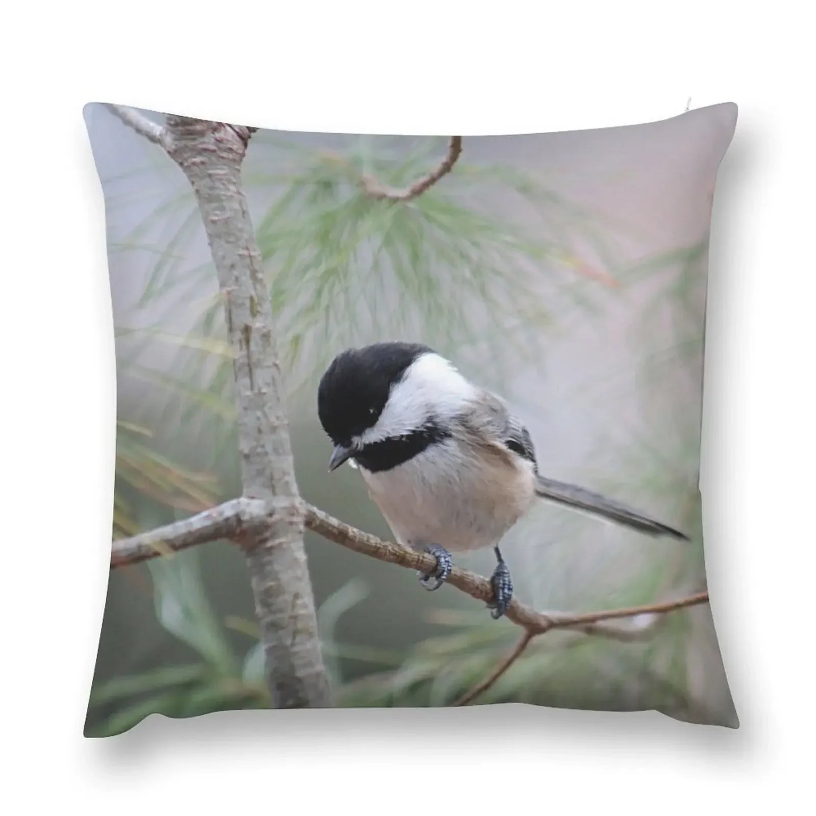 

Chickadee in the pine tree Throw Pillow ornamental pillows for living room christmas cushions covers pillow