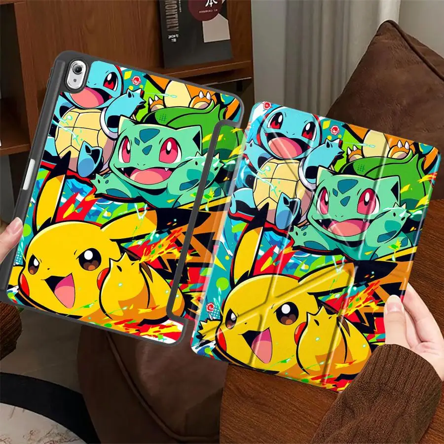 Pokemon Pikachu mit Stiftschlitz-Abdeckung Tablet-Hülle für Samsung Galaxy Tab S7 FE S8 S6 Lite 10,4 Zoll S10 S10+ A11 Plus A8 2022