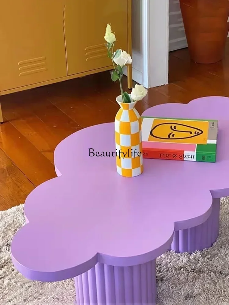 LJY * طاولة قهوة سحابية على الطراز الشمالي بسيطة وحديثة وطاولة قهوة ملونة للشقة الصغيرة ذات شكل خاص #5