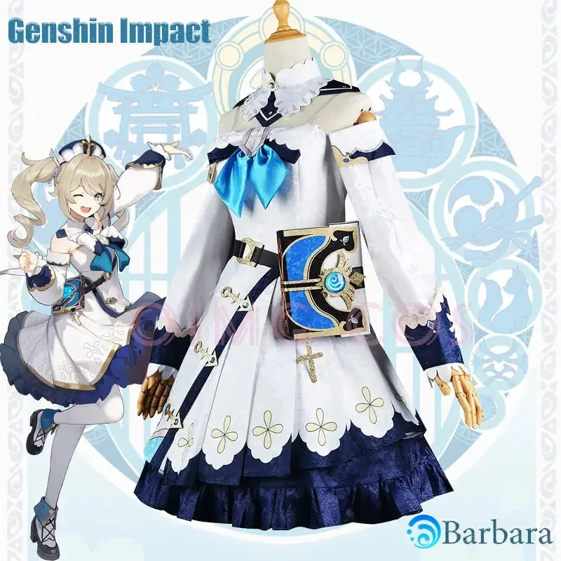 Disfraz de Barbara Genshin Impact, uniforme de Carnaval para adultos, disfraces de fiesta de Halloween de Anime, juego de mascarada para mujeres
