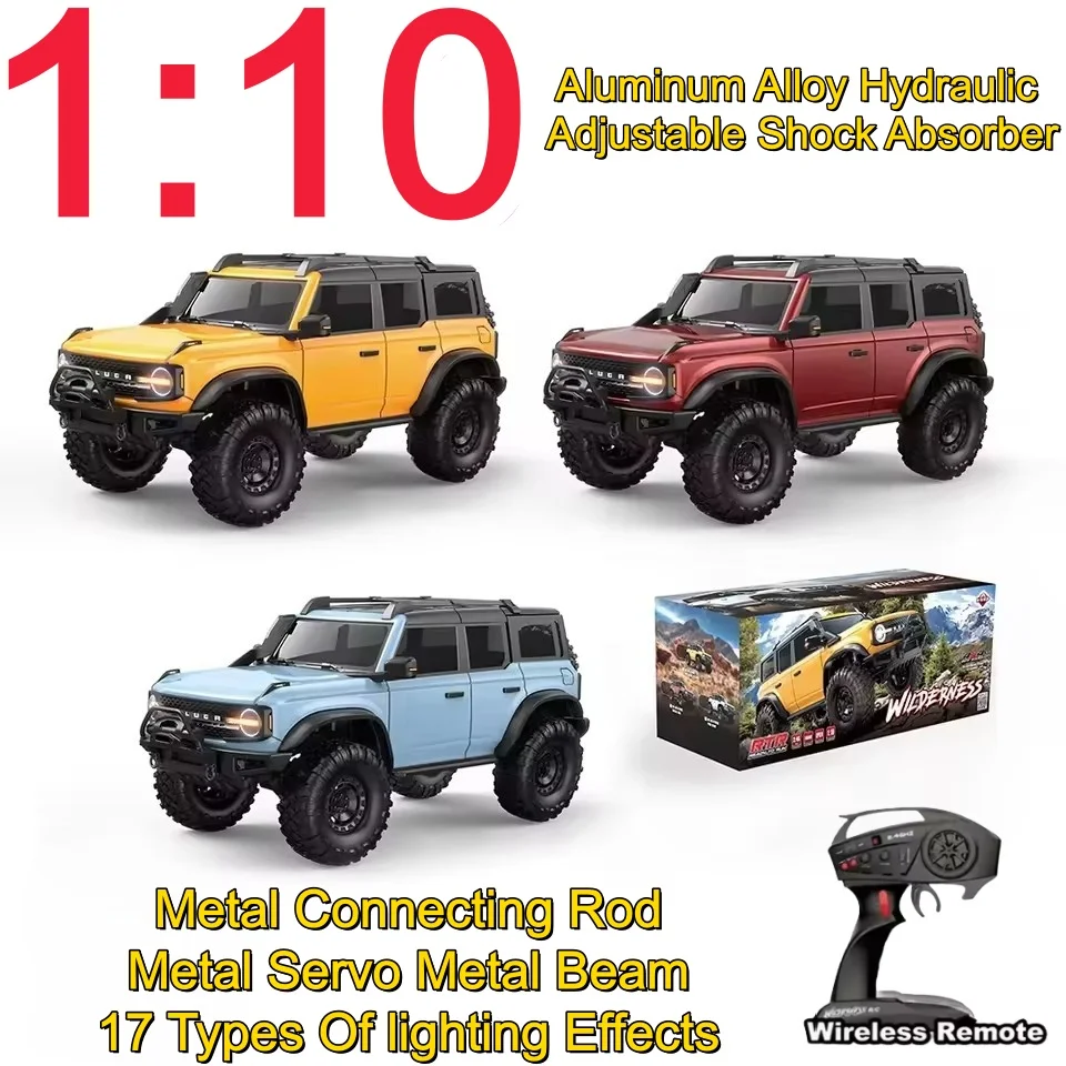 Professional 57CM Off Road Differential Lock RC Car 1:10 Waterproof Linkage Lighting Electric Winch Metal Remote Control Truck