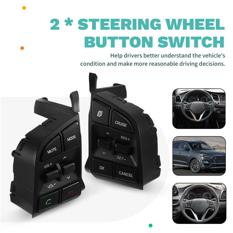 

A05U-Steering Wheel Cruise Control Remote Volume Button Switch 96710-D3500 96720-D3200 For Hyundai Tucson 2015-2019