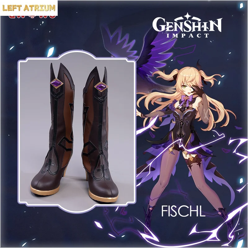 

UWOWO Game Genshin Impact Fischl Cosplay Shoes Cosplay Boots Prinzessin der Verurteilung Costume Accessories Foots