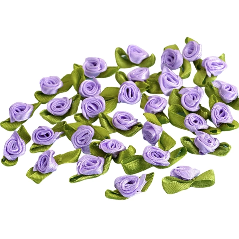 100PCS Small Rose Flower Patches Scarves Wristband Clothing Hairband Decors Tool