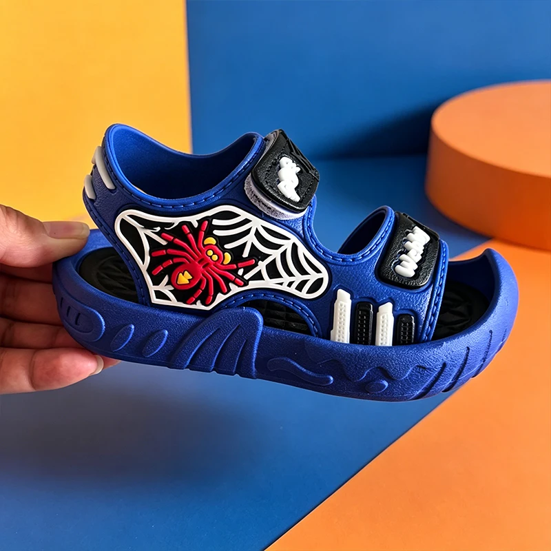 Multi Cool Color Spider Pattern Jungen-Sandalen, weiche, atmungsaktive, offene Zehenpartie, All-Match-Sommerschuhe für Kinder – Detail 11