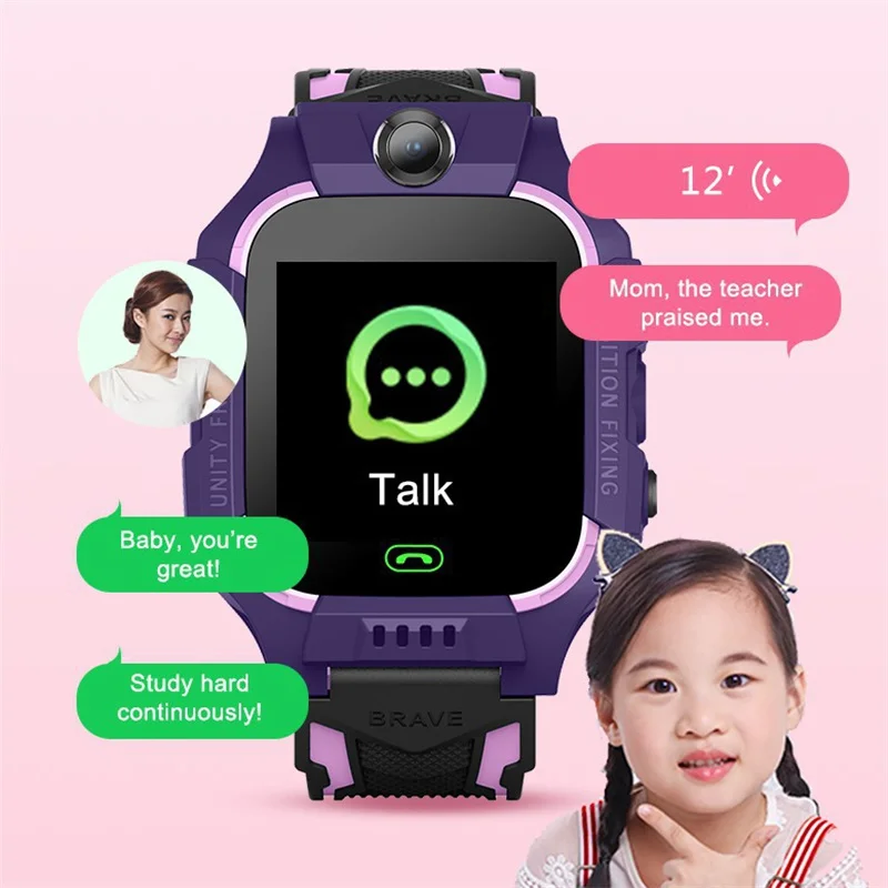 Z6 Kids SOS Smart Watch IP67 Waterproof SIM Card Children GPS Tracker Anti-lost Smart Wristband For IOS Android PK Q12 Q50