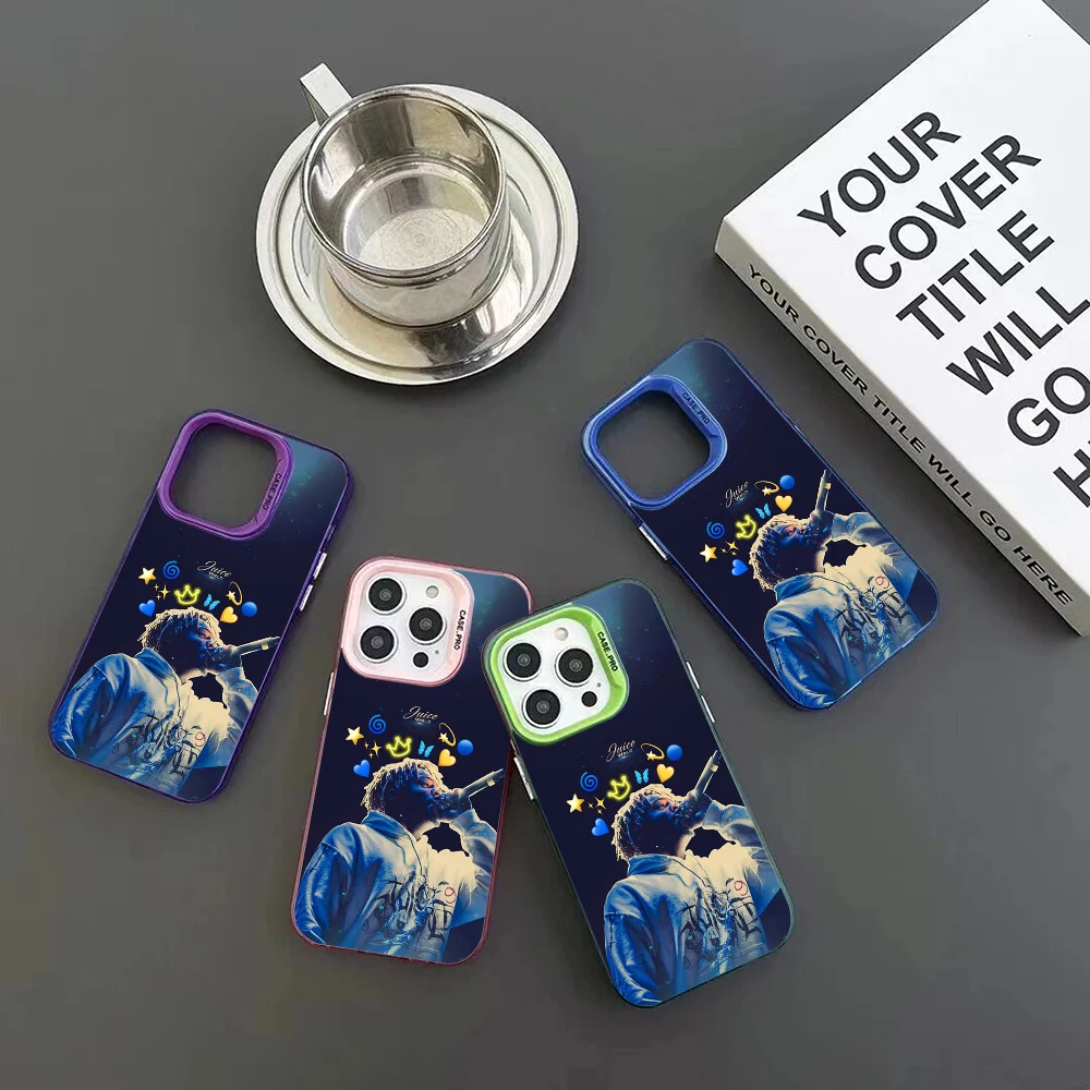 Hip Hop J-Juice Wrld(3) Phone Case IMD Color Silver Shell For IPhone 16 15 14 13 12 Pro Max Plus