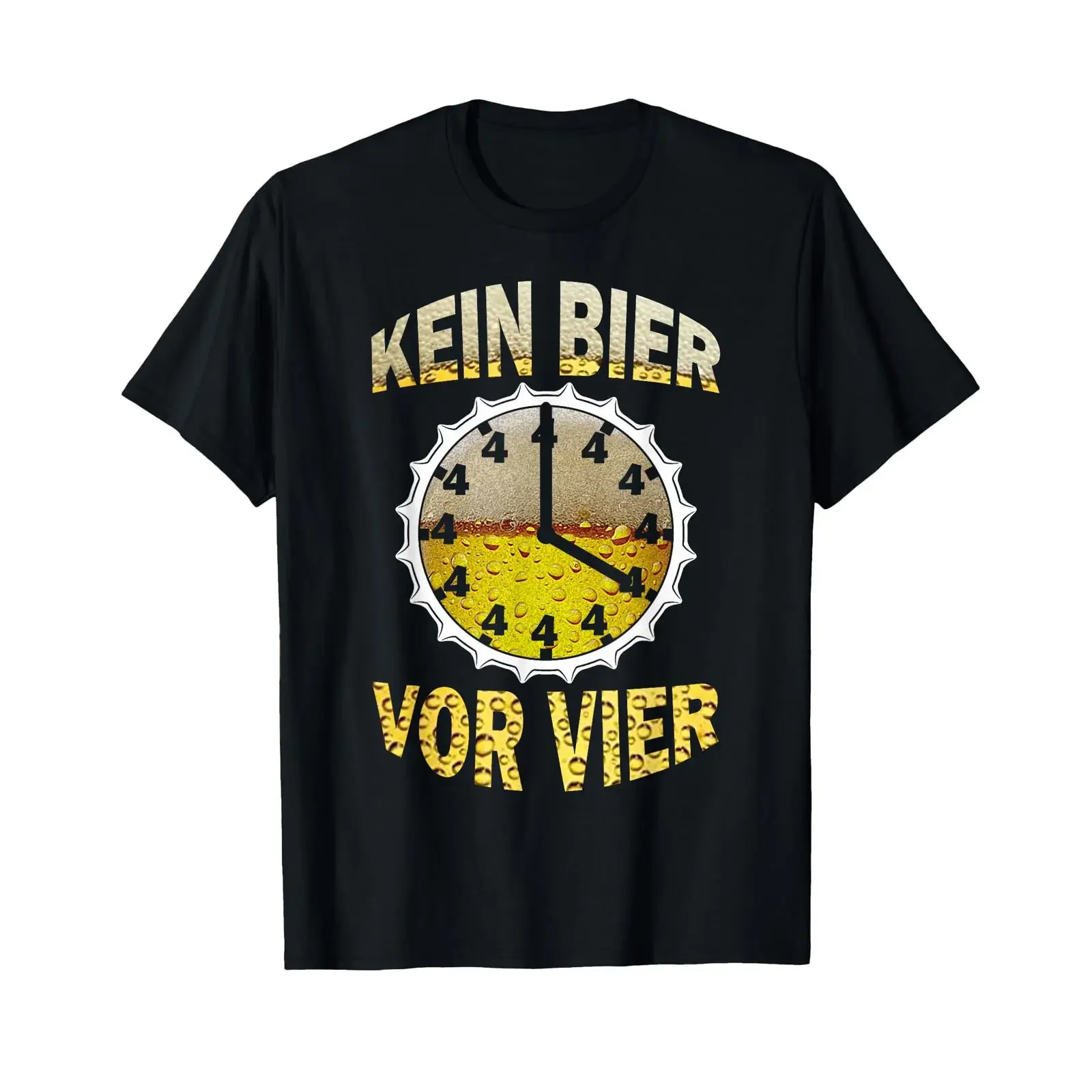 T Shirt with German Text quot Kein Bier vor vier Uhr Saufen Funny Evening Beer Language vintage Washed fashion Stretched