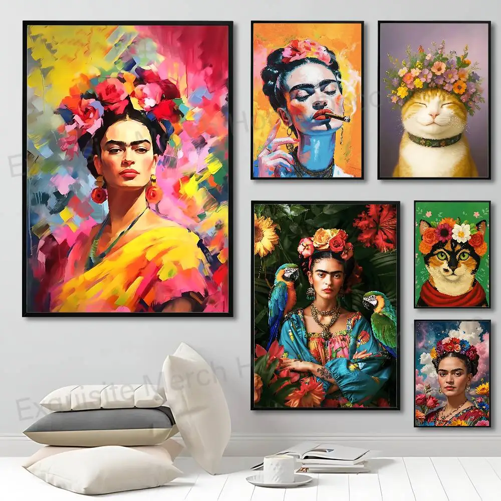 F-FridaS-S K-Kahlos-S Poster Fancy Wall Sticker for Living room bar retro decorative painting room