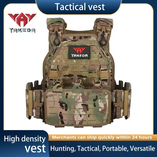 Chaleco táctico ligero 6094: sistema MOLLE de desmontaje rápido, nailon duradero para militar/caza/EDC