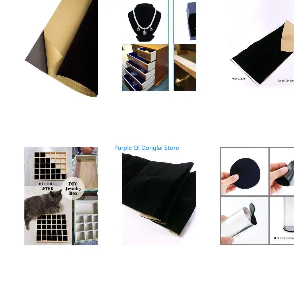 L21E 1 Roll Self-adhesive Flock Liner Jewelry Drawer Contact Paper Craft