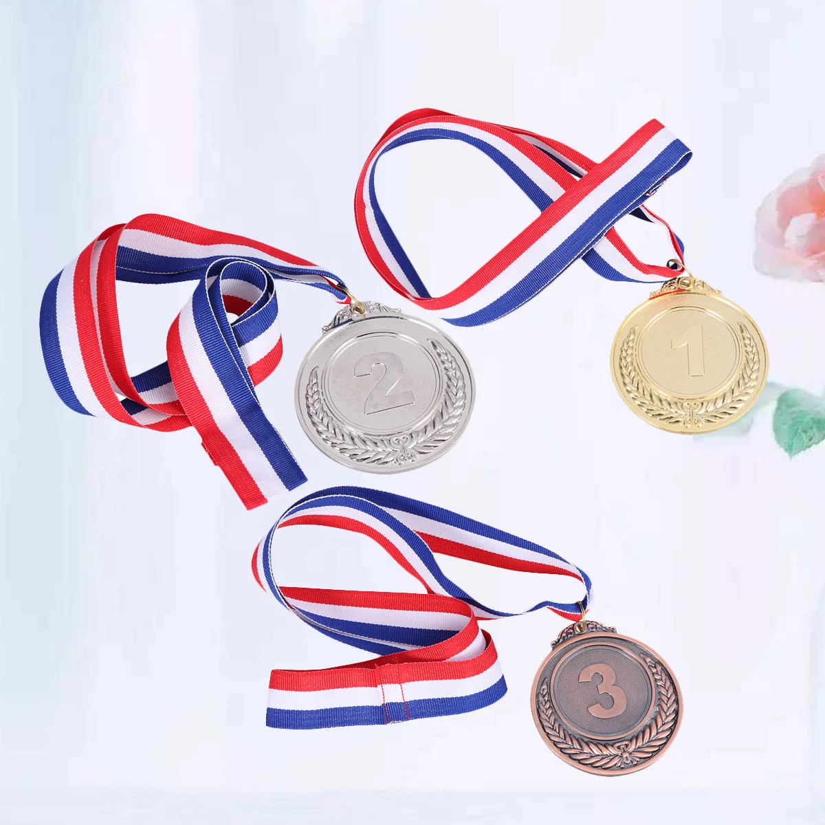 

3pcs Award Medals Gold Silver Bronze Metal Winner Medals For Kids Sports Competition Party Favor Wheat Design Trophy Gift