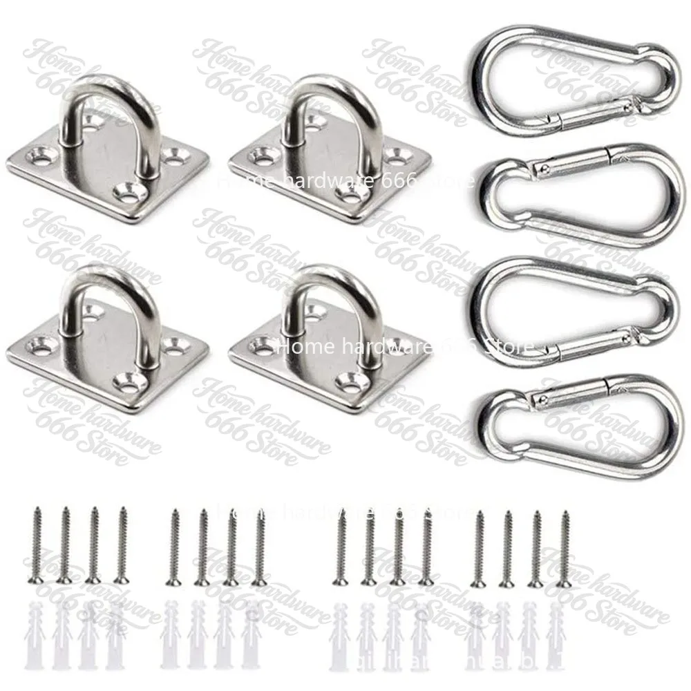 Chair Accessories, Stainless Steel 304 Swing Hook, Hammock Hanging Plate, Hook, Square Door Buckle, Spring Hook
