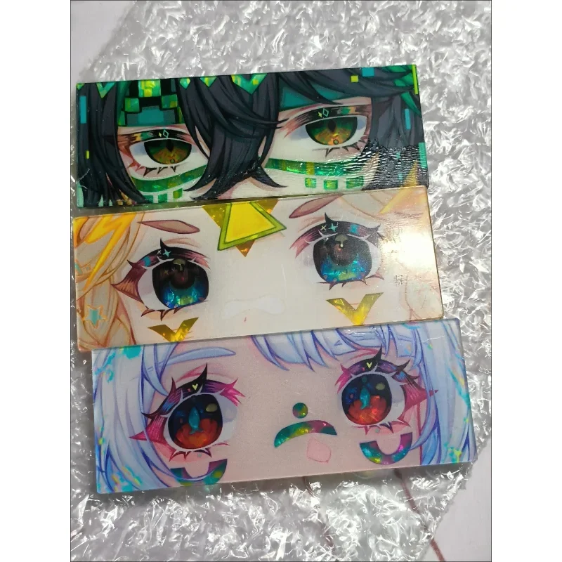 3Pcs/Lot Game Keychain Acrylic Cards Kinich Turnfire Hunt Kachina Mualani Eyes Pupil of The Sky Card High-value Eye Reflective