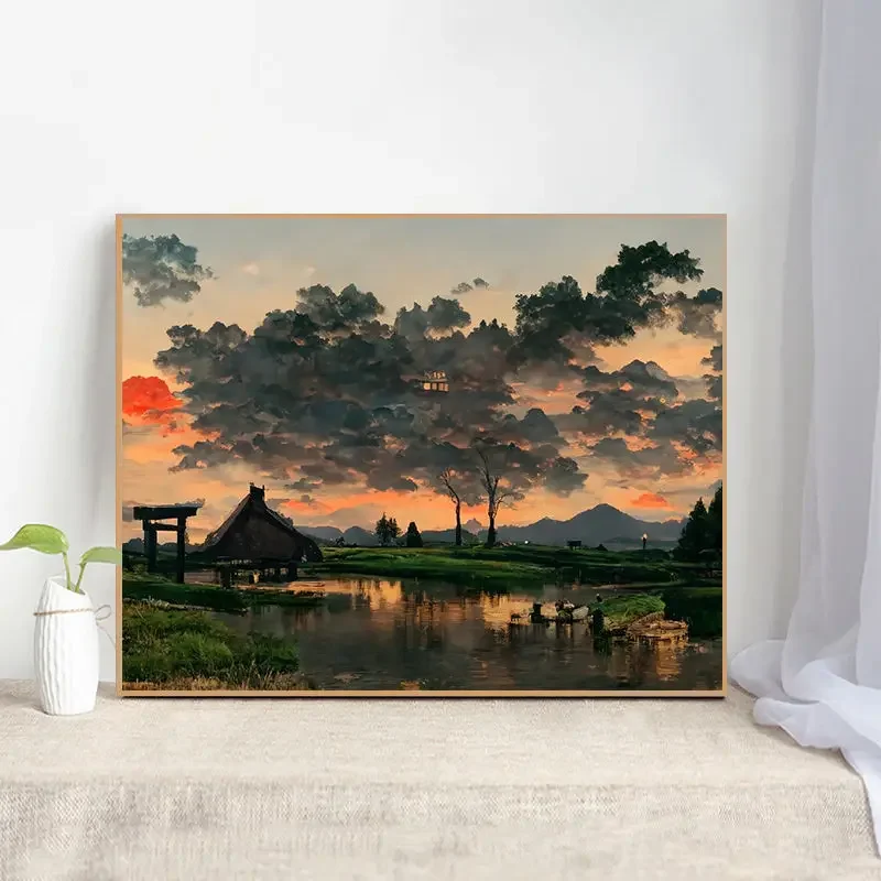 

3963031 Digital oil painting living room decorative painting sofa background wall hanging painting