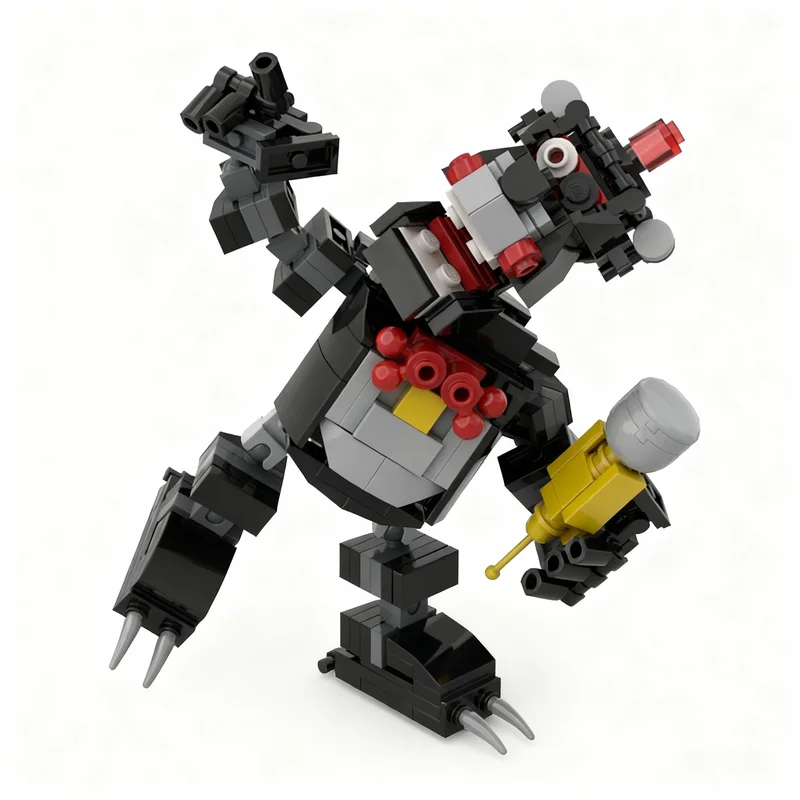 

203PCS MOC Creative Model Fnaf Mini Lefty Technology DIY Assembly Building Blocks Display Birthday Gift Decoration Building Set