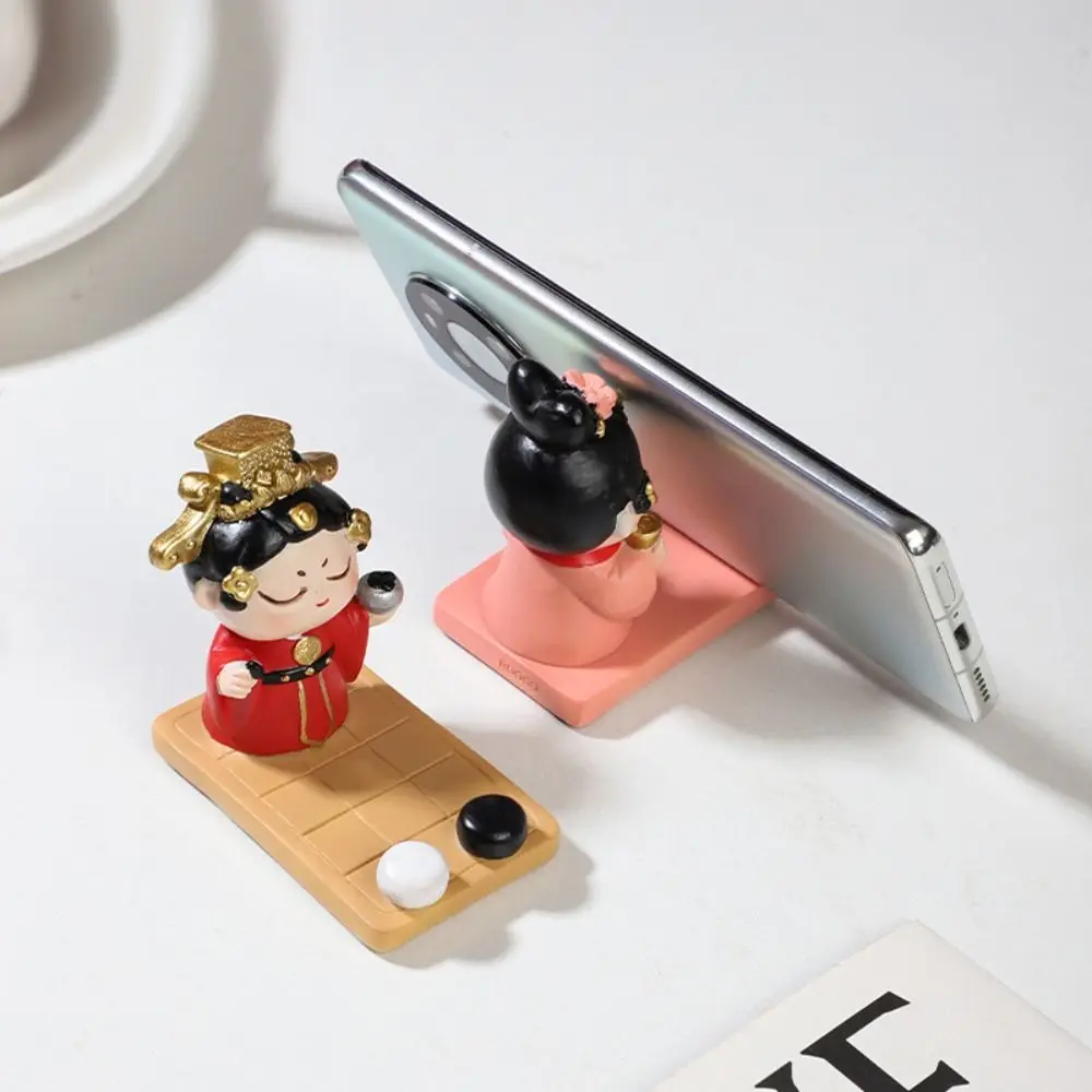 Resin Ancient Style Phone Stand Ancient Clothing Aesthetic Chinese Style Mobile Phone Holder Multi-functional DIY Crafts