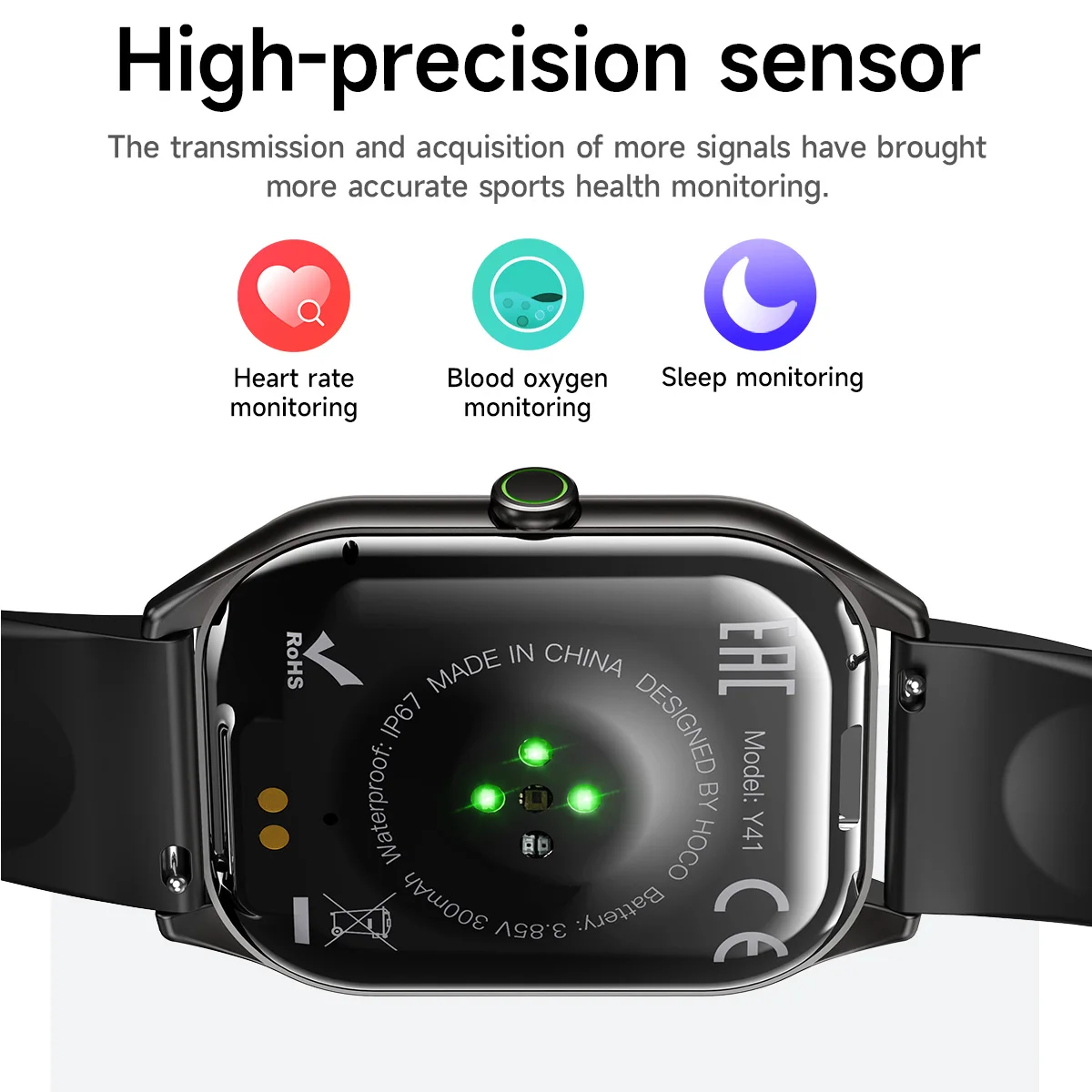 HOCO 1.955 TFT Touch Screen Ultra Thin Smart Watch Heart Rate Blood Oxygen Sleep Monitoring Bluetooth 5.0 Call Sports Watch IP67 view 4