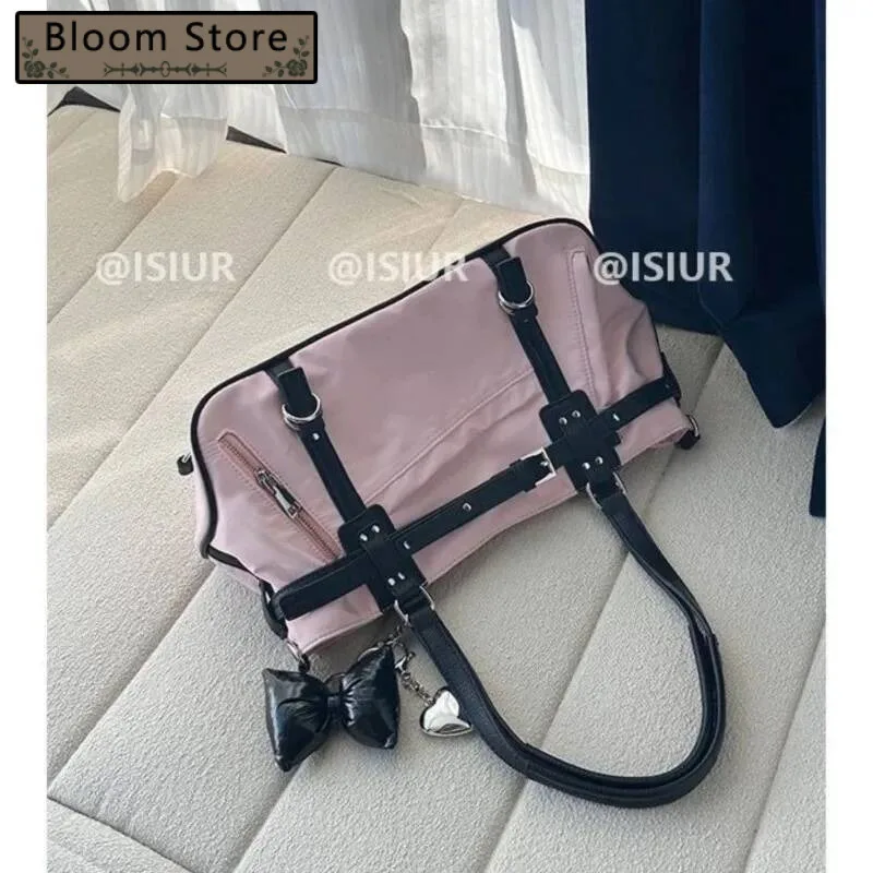 

Bloom Hot Girls Pink Y2k Handbag Purse Women High Street Nylon Casual Crossbody Ladies Haruku Aesthetic Shoulder Bags