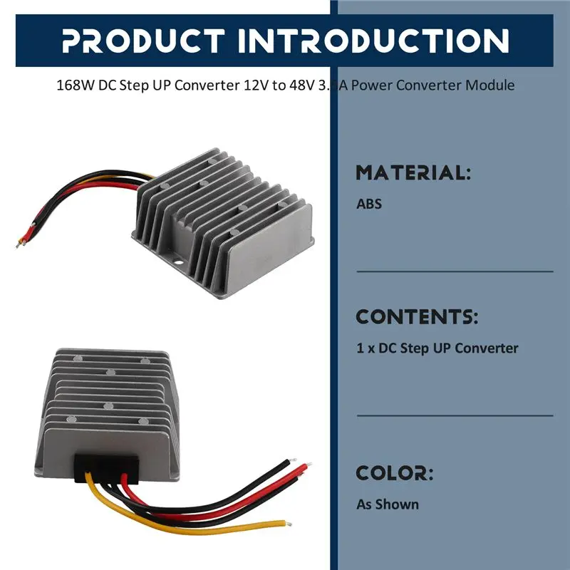 AB25-168W DC Step UP Converter 12V To 48V 3.5A Power Converter Module Converter Voltage DC Regulator Reducer