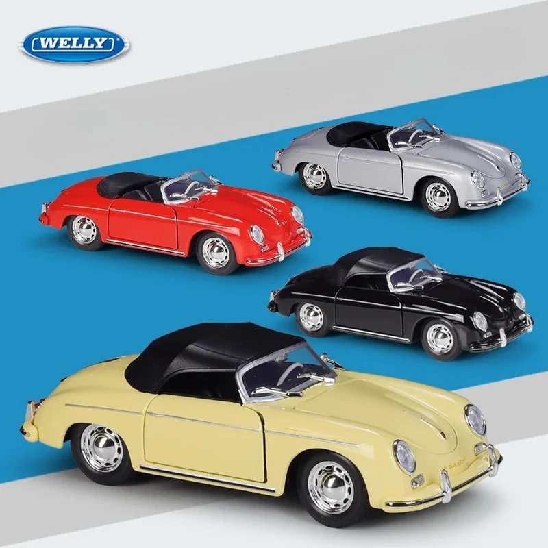 WELLY 1:24 356A Speedster عالية المحاكاة سيارة مصنوعة من خليط معدني نموذج سيارة ألعاب أطفال مجموعة هدايا B932 سيارة مصنوعة من خليط معدني