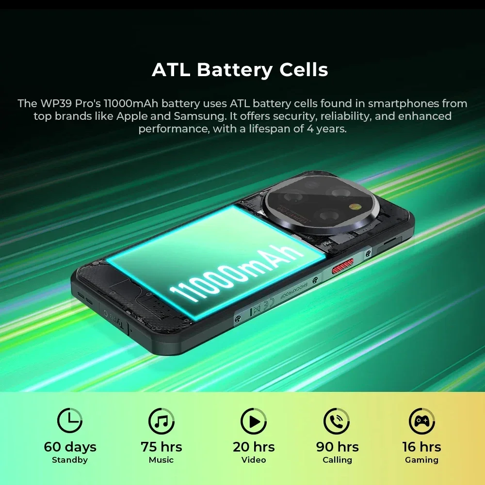 Oukitel WP39 PRO 5G Rugged Smartphone 11000mAh 6.6“ Dimensity 6300 IP68/IP69K 12GB+512GB Mobile Phones 64MP Android 14 NFC Phone