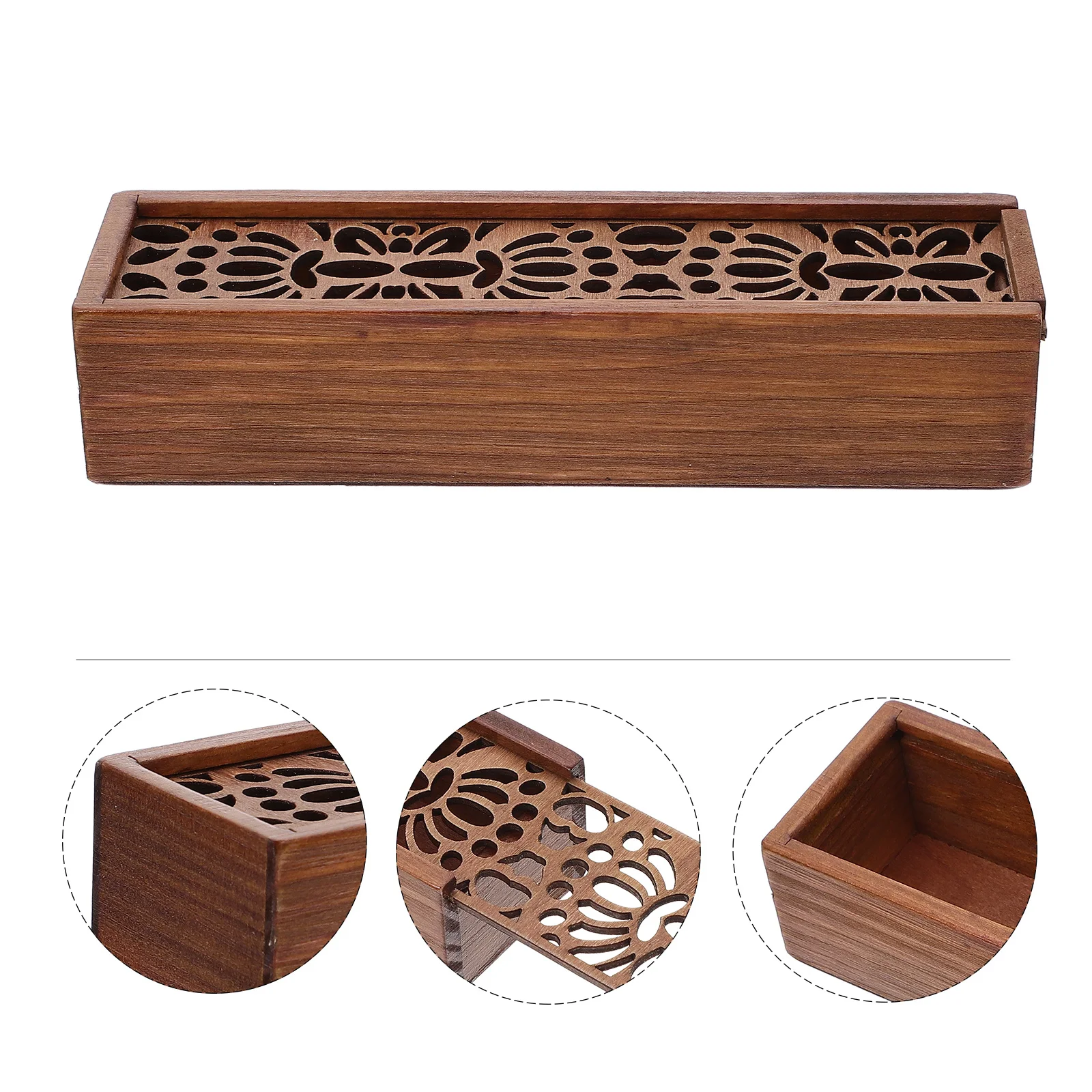 

1Pcs Wooden Pencil Box Premium Material Long-Lasting Smooth Finish Ideal for Stationery Storage At Home School Office