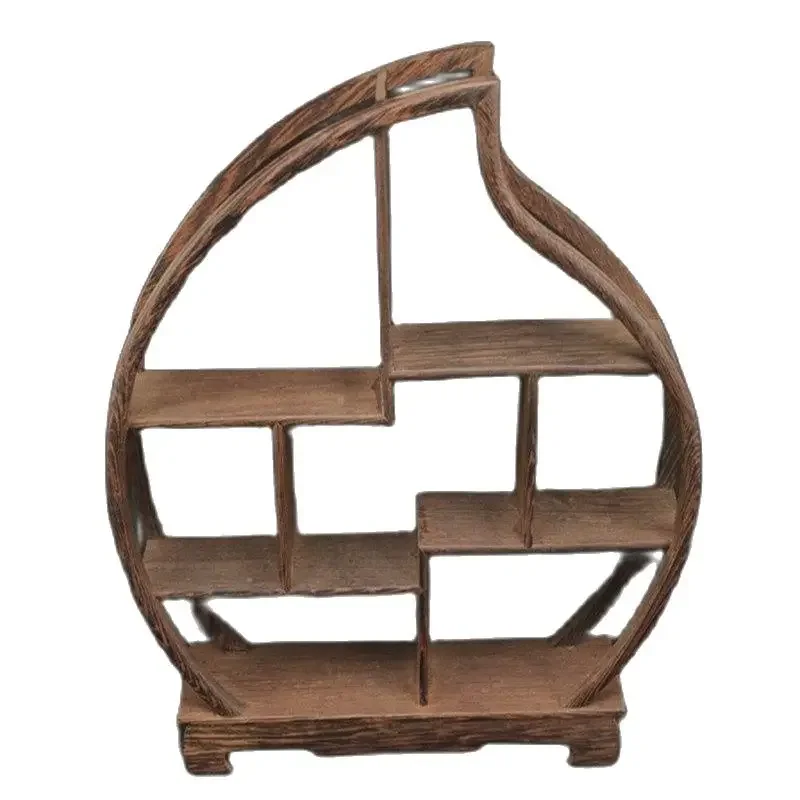 Étagère en bois de rose sculpté, grand support en forme de pêche pour bouteille de reniflard