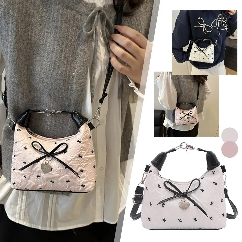Mini Compact Handbag Women's  Niche High-end Bow Dumpling Bag Shoulder Messenger Bag
